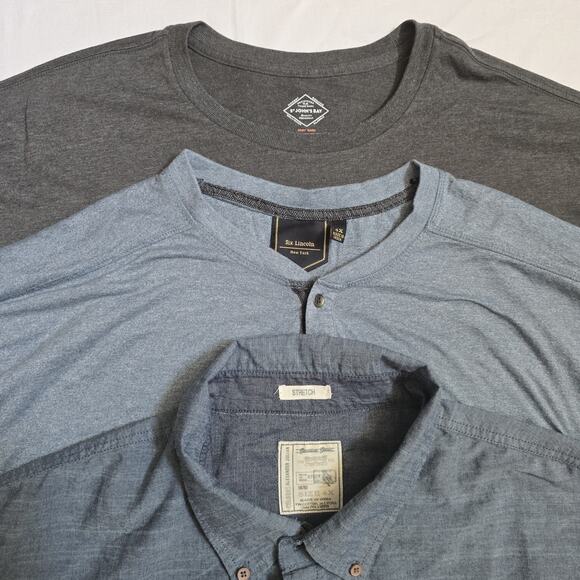 Lot of 3 Men Plus 4XL Cotton Shirts Button Up Short Sleeves Classic Comfy Casual - Picture 2 of 15